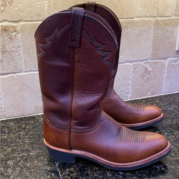 Lucchese Shoes Lucchese 200 Mens Leather Cowboy Boots Round Toe 1